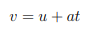 IB Kinematics Formula Equation #1