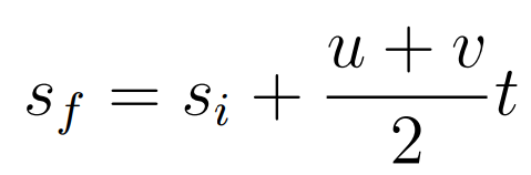 Second Kinematic Equation